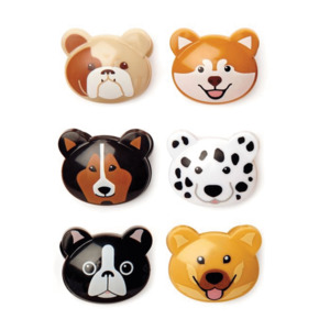 Him: Kikkerland Doggie Bag Clips (Set of 6) Multi-Coloured 3x4 x4cm