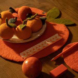 Kitchen: Muskhane Clementine Pastille - 100% Felt Pure Orange