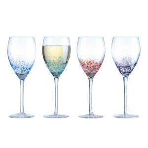 Kitchen: Anton Studio Designs Speckle Wine Glass (Set of 4)