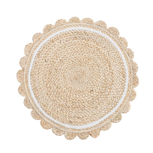 Kitchen: Placemat Scalloped - Natural w/White