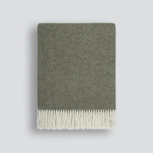 Baya Mosman (100% Merino Wool) Throw - Olive 140x200cm