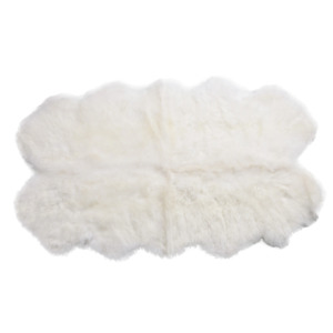 Living: Auskin Long Wool Quarto Rug - Ivory