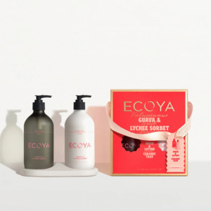 Ecoya: Ecoya Guava & Lychee Sorbet Bathroom Gift Set Holiday Collection