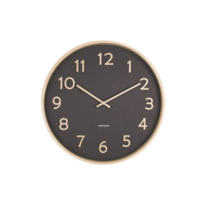 Karlsson Pure Wood Grain Wall Clock - Black