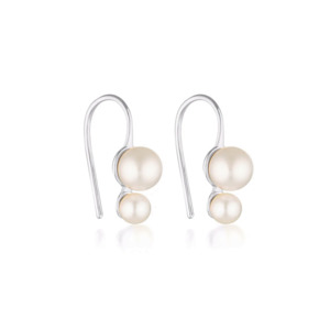 Linda Tahija: Linda Tahija Double Pearl Hook Earrings
