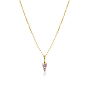 Linda Tahija Birthstone Binary Gemstone Necklace - Amethyst