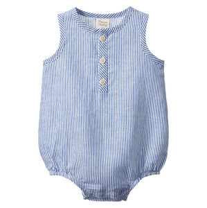 Nature Baby: Nature Baby Cedar Suit Linen - Blue Stripe