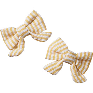 Nature Baby Bow Hair Clips 2 Pack - Golden Stripe