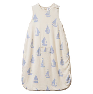 Nature Baby Organic Cotton & Merino Sleeping Bag - Regatta Blue Print