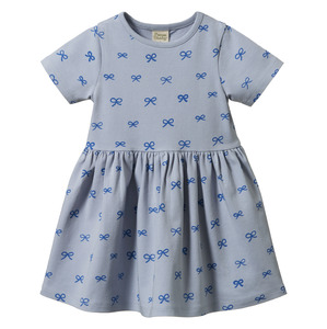 Nature Baby Saturday Dress - Ribbons Zen Blue Print