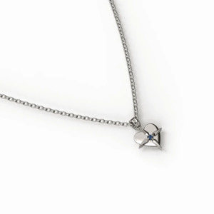 STOLEN GIRLFRIEND BIRTHSTONE HEART NECKLACE - SEPTEMBER SILVER/SAPPHIRE
