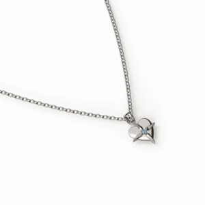 STOLEN GIRLFRIEND BIRTHSTONE HEART NECKLACE - MARCH SILVER/AQUAMARINE