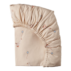 Nature Baby Fitted Sheet Jersey - Goose Lullaby Print Bassinet