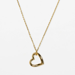 Stella + Gemma Necklace Heart Outline - Gold