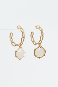Stella + Gemma Chain Hoop W/Gold Rose Hex