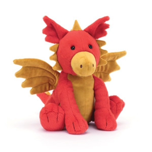 Jellycat: Jellycat Darvin Dragon Red & Gold 24x20x12cm