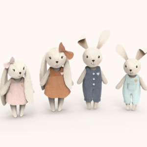 Speedy Monkey Rabbit Family of 4 Characters