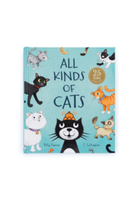 JELLYCAT ALL KINDS OF CATS BOOK PURPLE 2X22X19CM