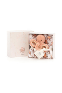 JELLYCAT ODELL OCTOPUS GIFT SET MULTI-COLOURED MUSLIN:70X70CM TOY:12X5X3