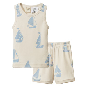 Sale: Nature Baby Singlet Pyjama Set - Regatta Blue