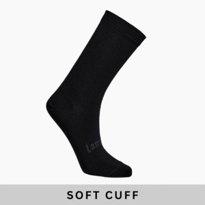 Lamington Merino Wool Soft Cuff Crew Socks | WOMAN | Black Rib