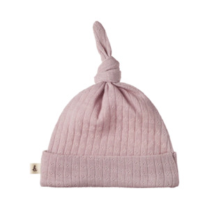 Nature Baby Merino Knotted Beanie Pointelle - Lilac