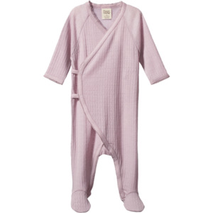 Child Baby: Nature Baby Merino Kimono Stretch & Grow Pointelle - Lilac