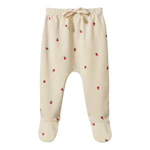 Child Baby: Nature Baby Footed Rompers - Radish Print