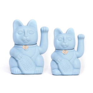 Living: Diminuto Cielo Luckycat Light Blue Decorative Tabletop Object