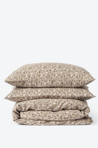 Citta Wildflower Linen Duvet Cover - Ivy/Multi Q 210x210cm