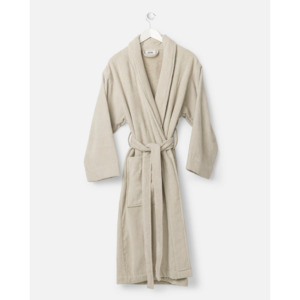Her: Citta Velour Cotton Robe - Oat