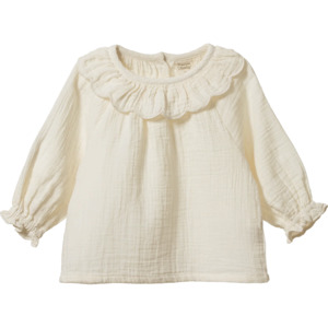 Child Baby: Nature Baby Ruffle Cameron Blouse - Natural