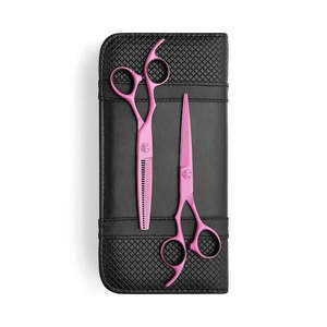 Hair Scissors: Lefty Matsui Neon Pink Offset 5.5 inch Scissor Thinner combo