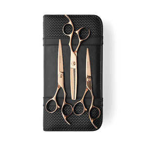 Matsui Vg10 Steel Offset Scissors: Matsui Rose Gold VG10 Offset Triple Set