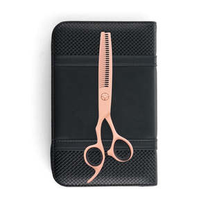 Left Handed Barber Scissors: Lefty Matsui Pastel Peach Hair Thinner