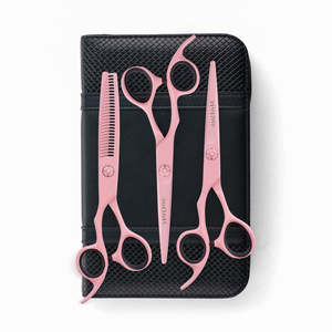 Lefty Matsui Pastel Pink Hairdressing Scissors Triple Set