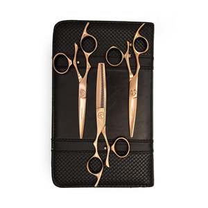 Left Handed Barber Scissors: Matsui Swivel Rose Gold Lefty Triple Set