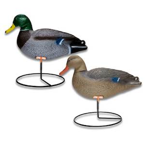 Hunting Decoys And Calls: Waterfowler 17” Mixed Mallard Decoys on Moving Stand (6 pack)