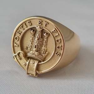 Signet Rings Wide Band: MacLachlan Clan Crest Signet Ring
