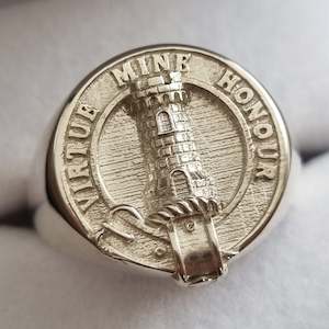 Signet Rings Wide Band: MacLean Clan Crest Signet Ring