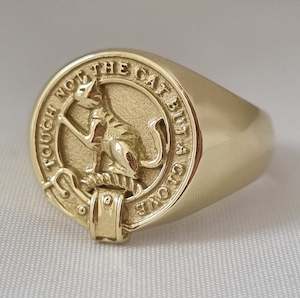 Signet Rings Wide Band: MacPherson Clan Crest Signet Ring