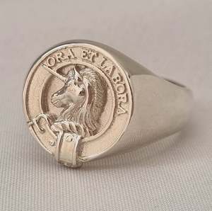 Signet Rings Wide Band: Ramsay Clan Crest Signet Ring