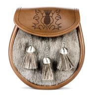 Norwood Brown Leather Collection: Thistle Etched Antique Sporran