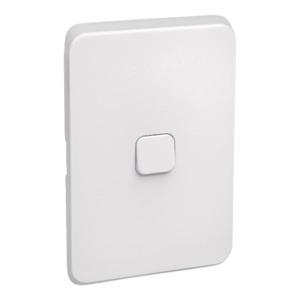 F5 Example Switch Gear Wiring Devices: PDL Switch Iconic 1gang 1/2way 10AX 250V Vivid White Pack