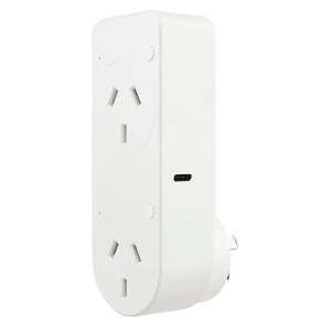 Power Boards: Brilliant Smart Cannes Wifi Double Adapter - White