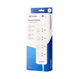 Power Boards: Jackson Overload Switched Powerboard- 4 Outlet White