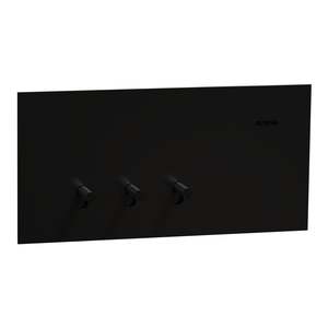 Switches: Clipsal Solis T Switch Horiz 3G 10AX Ebony Aluminium