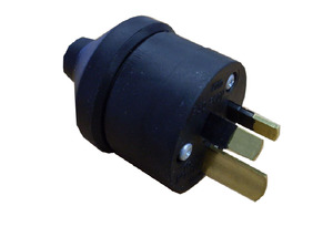 Plug Top Connector Domestic: Prolite Plug 15A 3 Pin Rubber Black