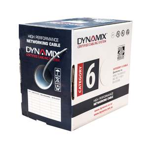 Data Copper: Dynamix CAT6 Grey UTP Solid 250MHz 24AWGx4P Price Per Metre (305m) Cable