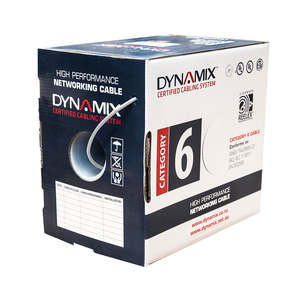 Dynamix CAT6 White UTP Solid 250MHz 24AWGx4P Price Per Metre (305m) Cable